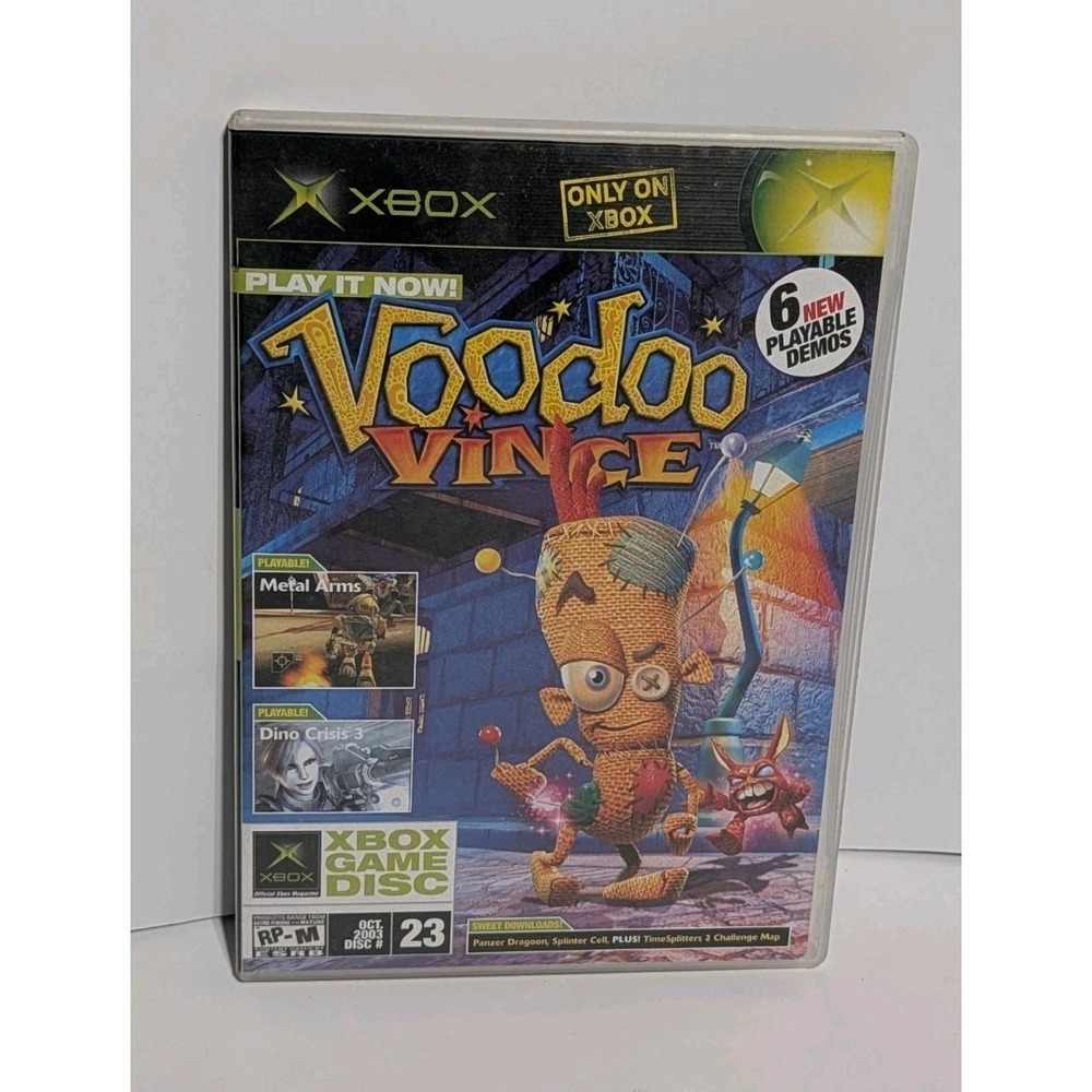 OXM Xbox Demo Disc 23 Voodoo Vince Dino Crisis 3 Metal‎ Arms Y2K Retro CIB